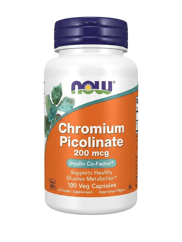 Policolinato Cromo 200 mcg – Suplemento Dietético para el Metabolismo de la Glucosa NOW - Berja Nutrition