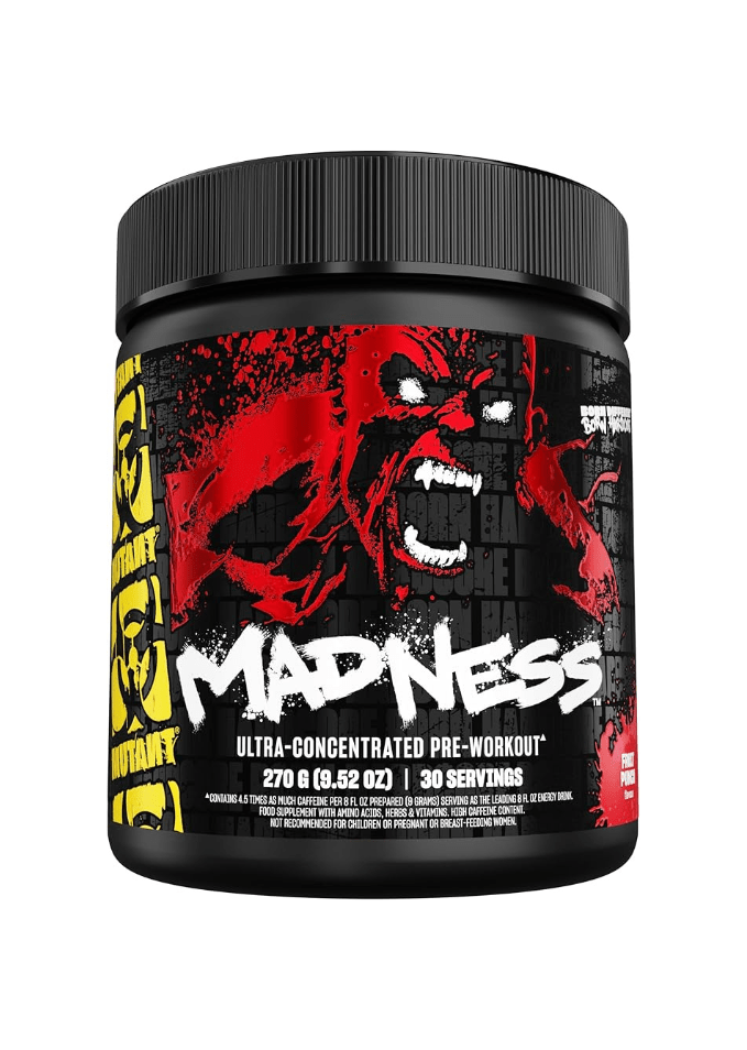 MUTANT MADNESS – Pre-entrenamiento Ultra-concentrado – 30 Servicios (Sabor Fruit Punch) - Berja Nutrition