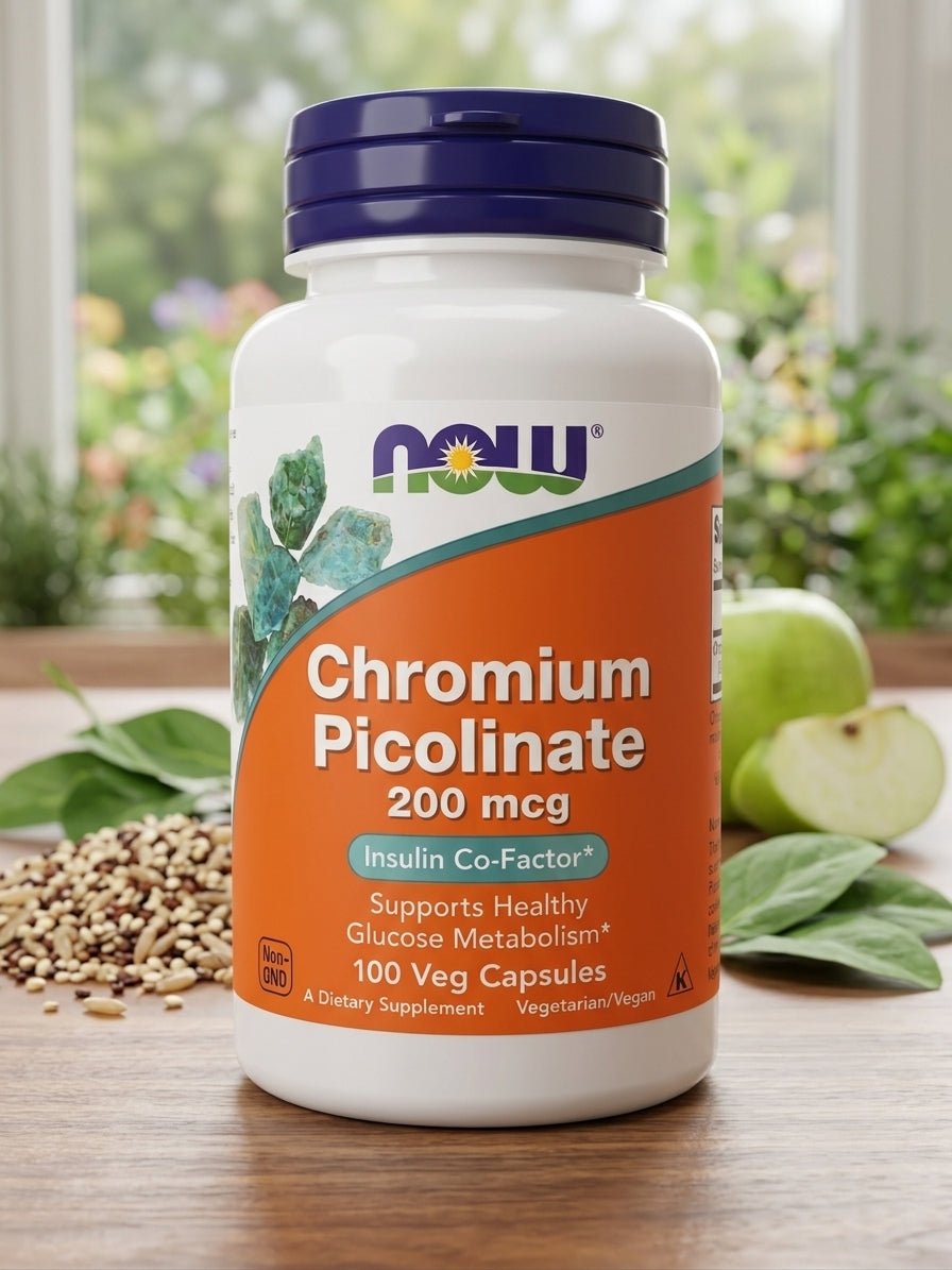 Policolinato Cromo 200 mcg – Suplemento Dietético para el Metabolismo de la Glucosa NOW - Berja Nutrition