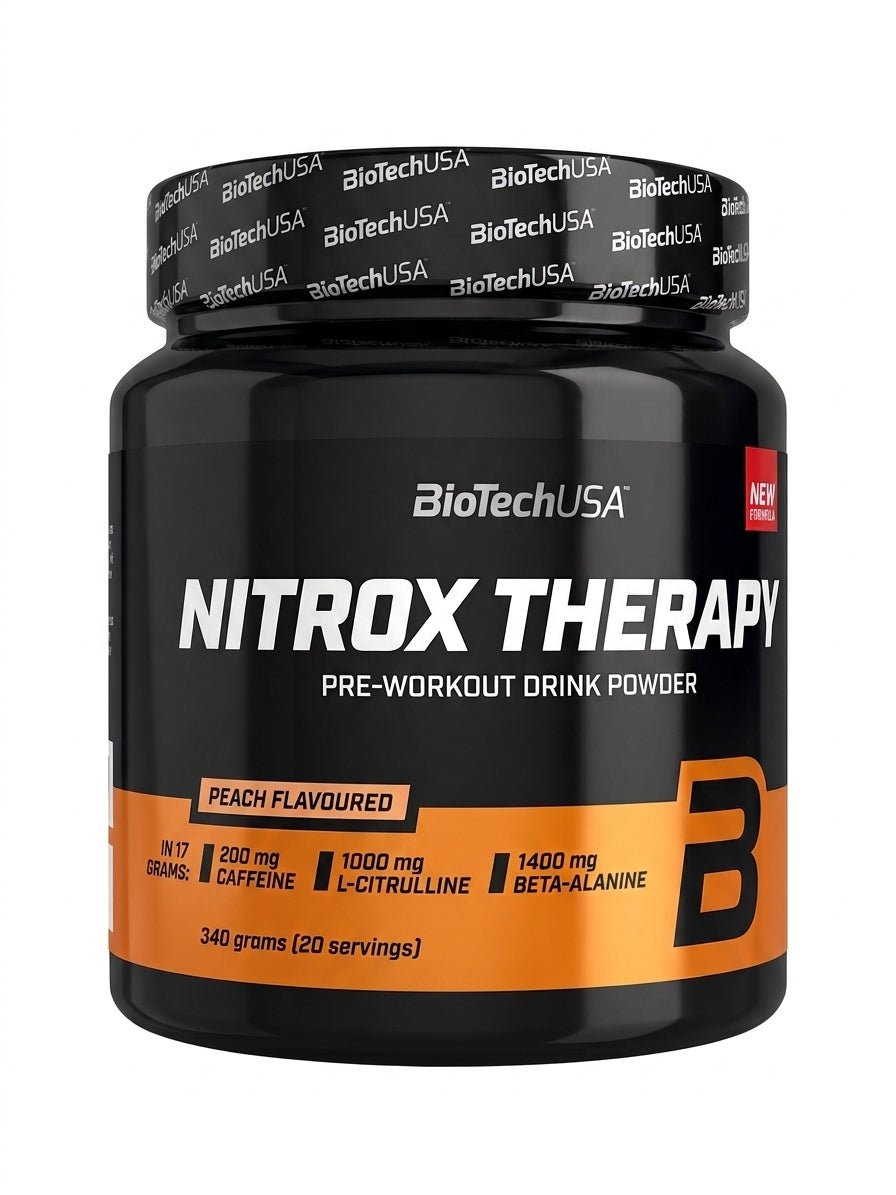 Pre-entreno BioTechUSA NITROX THERAPY – Sabor Melocotón – 340g (20 servicios) - Berja Nutrition