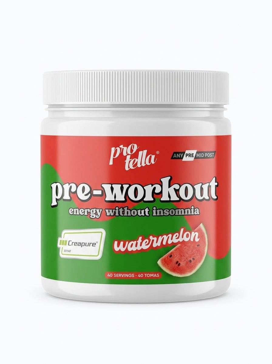 Pre-entreno: Pro-Tella Pre-Workout Sabor Sandía: Energía sin Insomnio y Creapure - Berja Nutrition